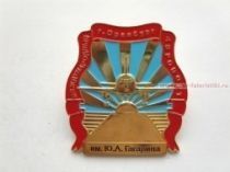ЗНАК МЕЖДУНАРОДНЫЙ АЭРОПОРТ ИМ. Ю.А. ГАГАРИНА Г. ОРЕНБУРГ (ц. желтый)